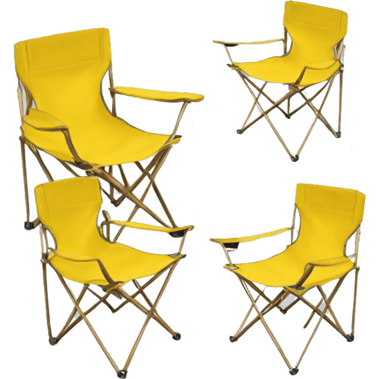 Realistic yellow camping folding chair isolated.  emoji