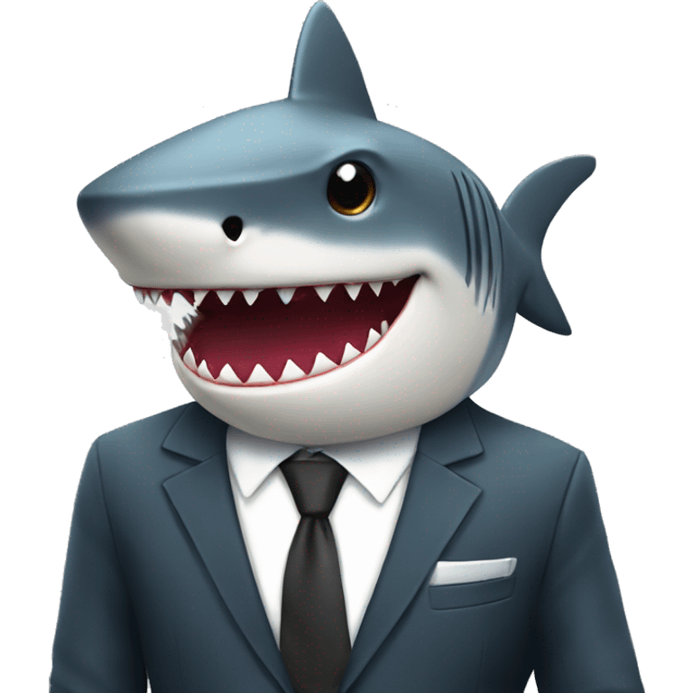 A shark in a business suit emoji