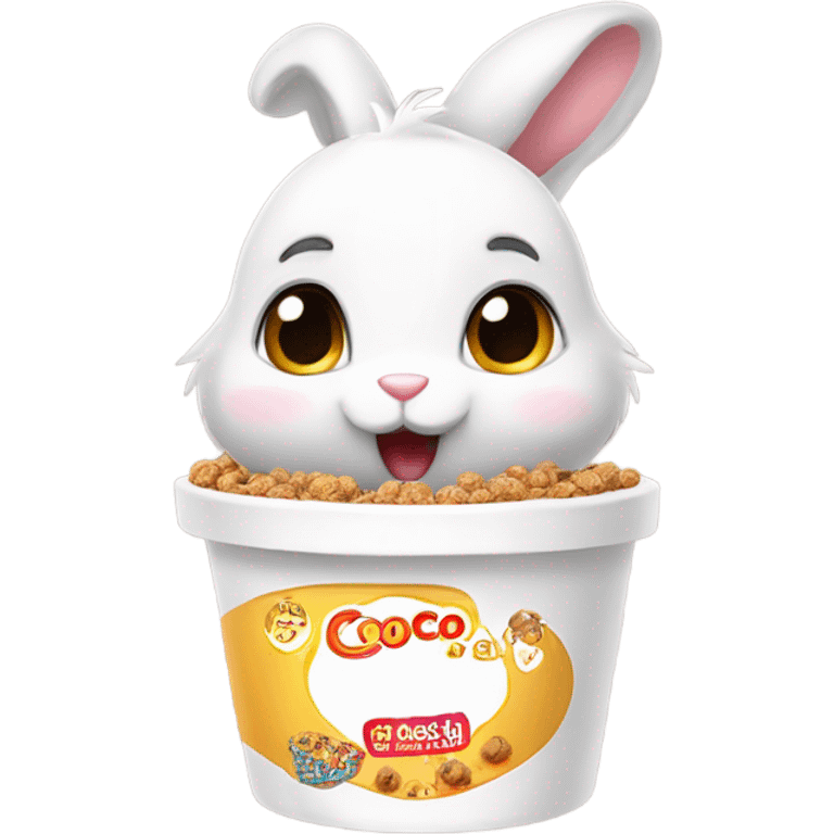 bunny but the poops are changed with coco pops and theyre so tiny and cute and adorable (the bunny too) emoji