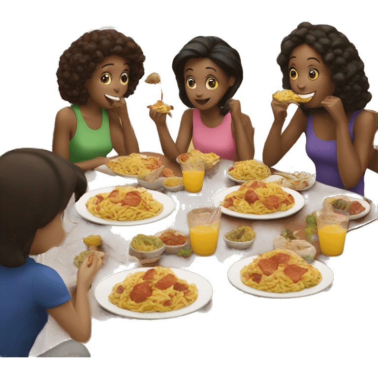 eating with friends  emoji