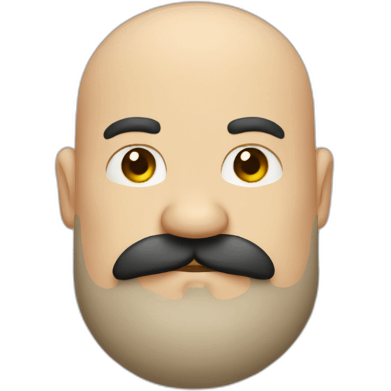 one fat bald man with moustache, long black beard emoji