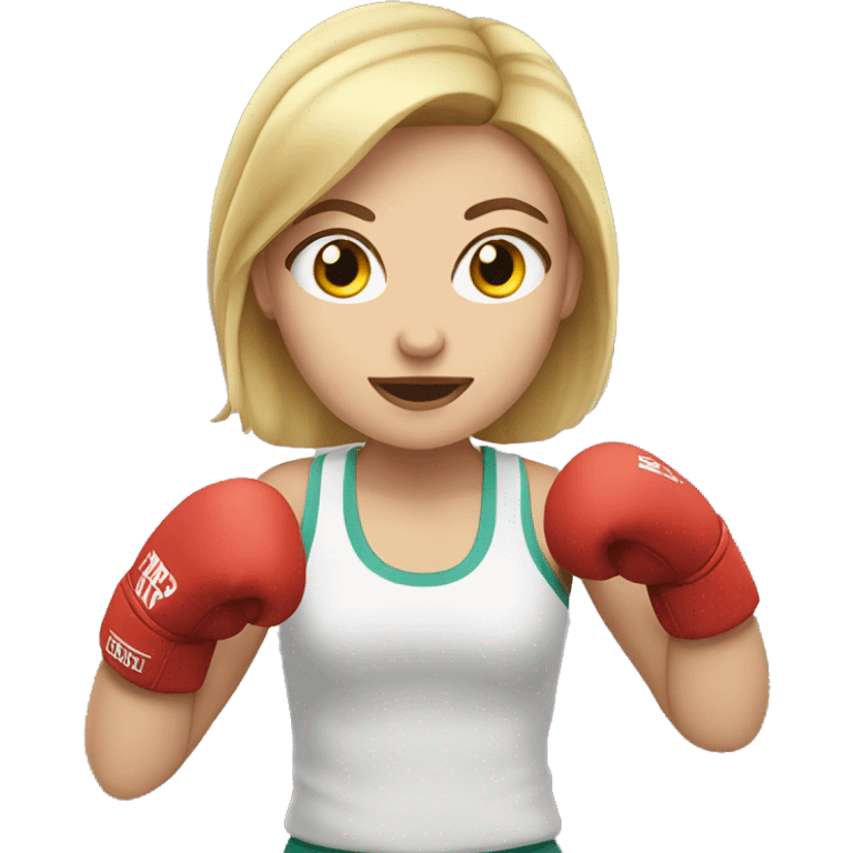 white girl boxing emoji