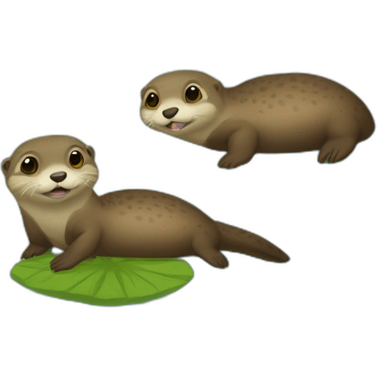 Loutre sur une tortue emoji