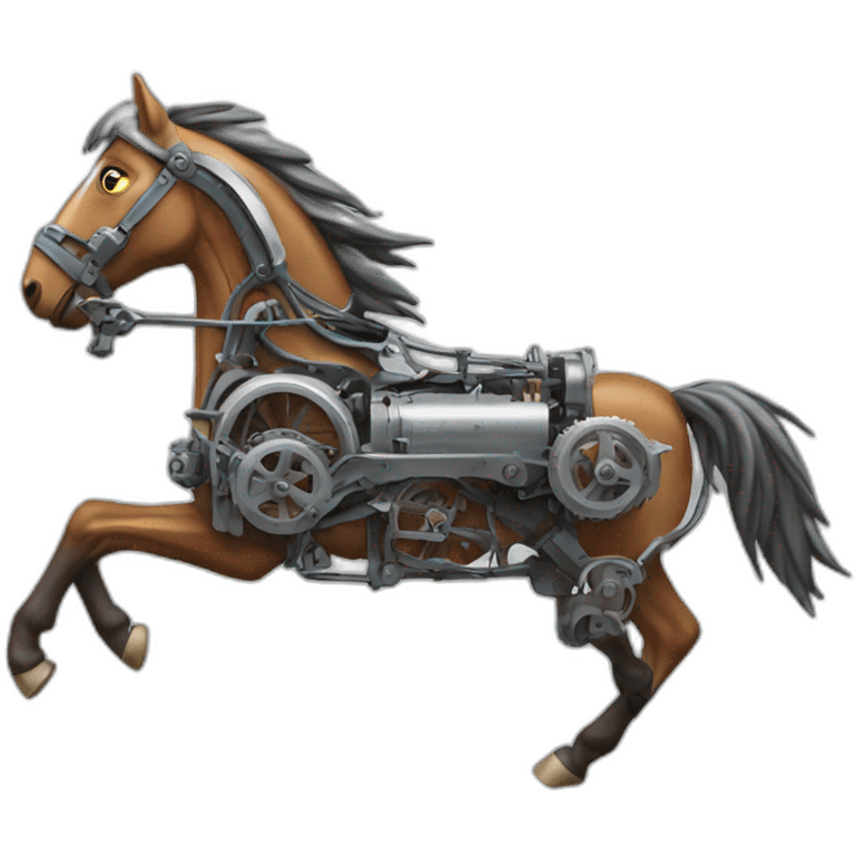 Mechanical running horse emoji