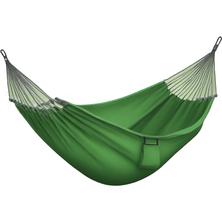 Realistic green camping hammock lisolated. emoji