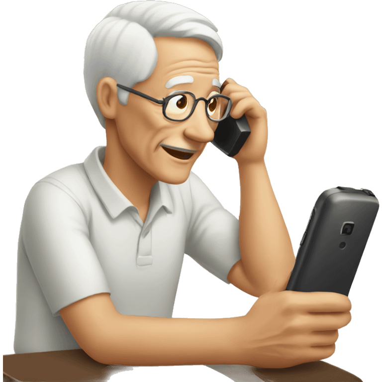 elderly man on phone emoji