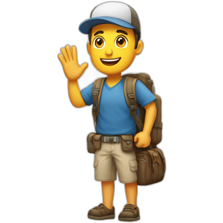 Tourist Ömer character greeting emoji