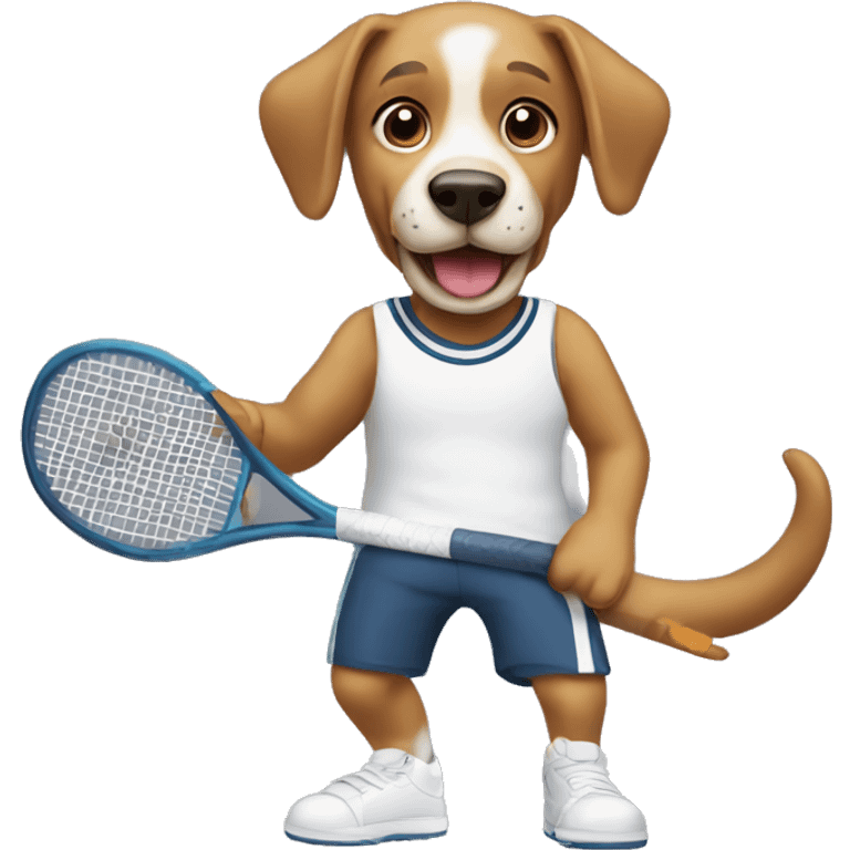 Perro jugando al tenis emoji