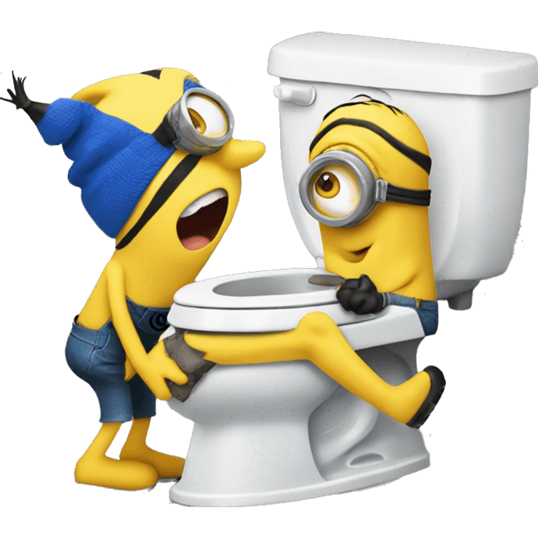 Skibidi toilet kissing a minion  emoji