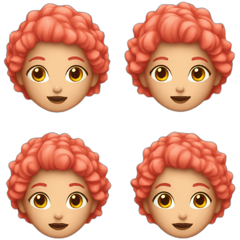 Girl with coral hair emoji