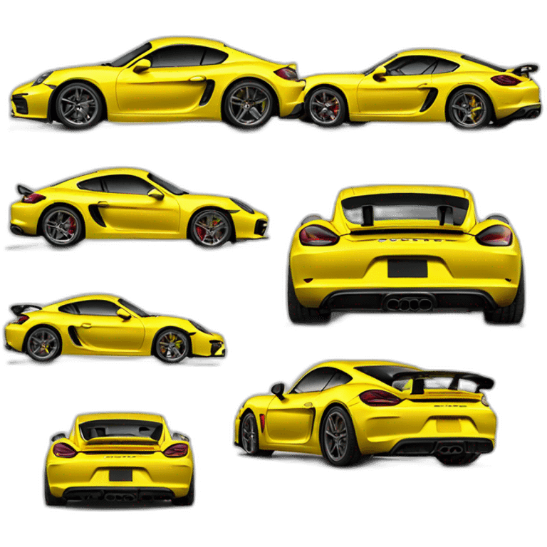 yellow porsche cayman gt4 sportscar emoji