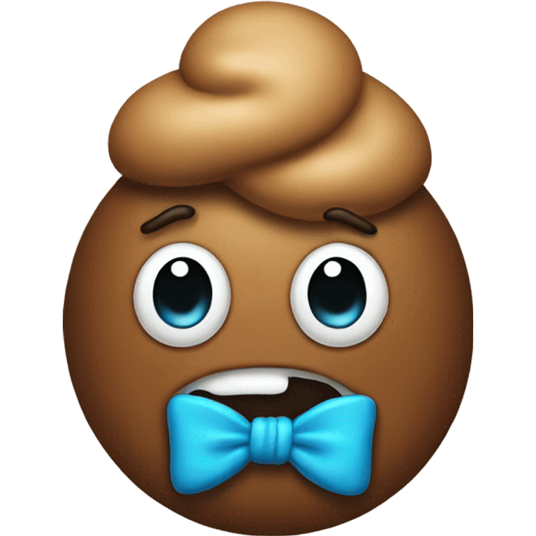 Poop emoji with bow emoji