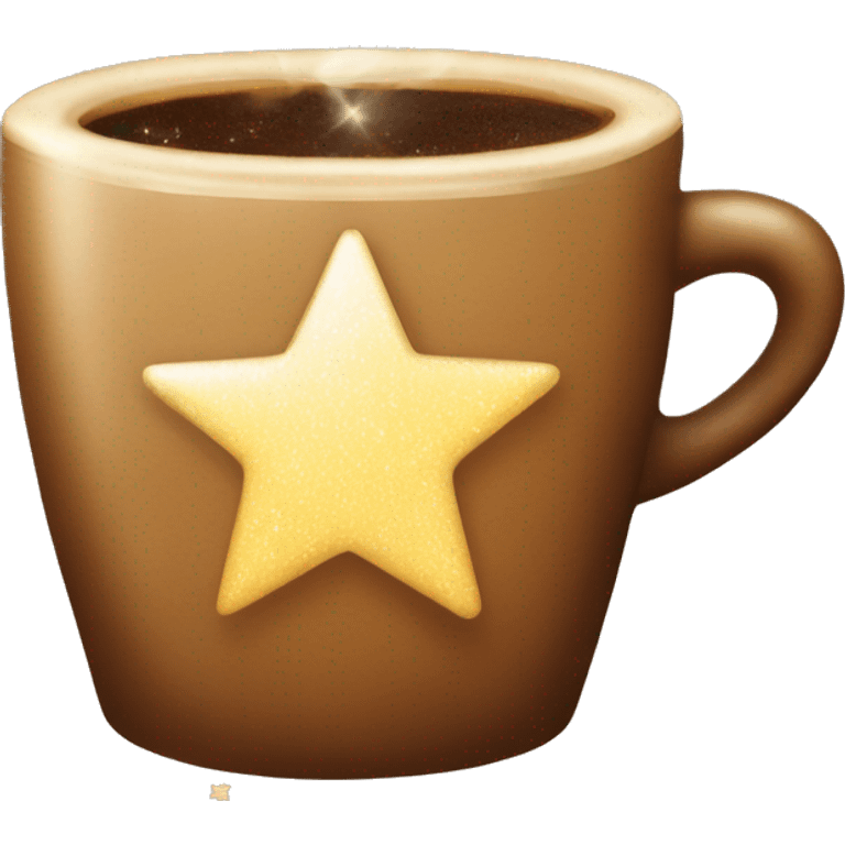 coffee with shining stars and spakles emoji