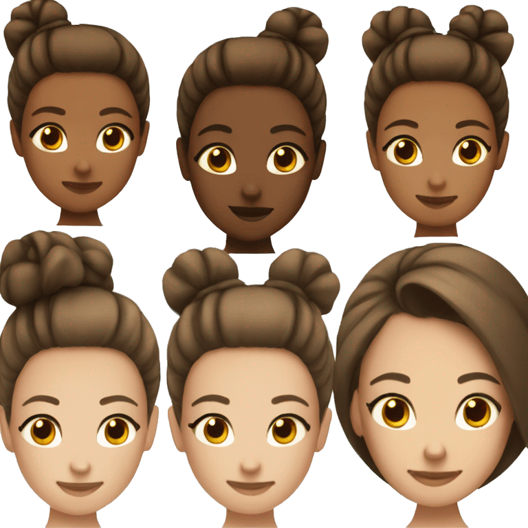 Girl with bun brown and brown yes white skin  emoji