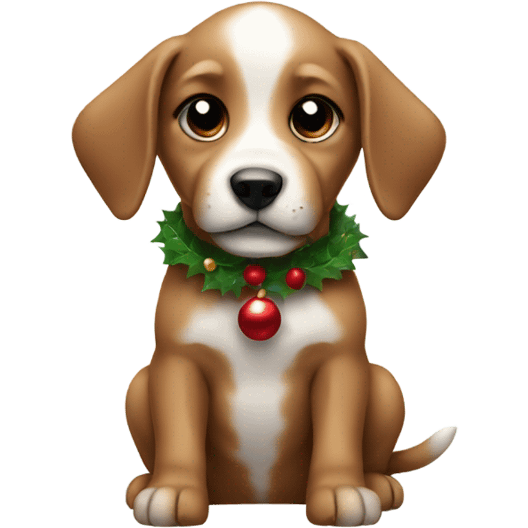 Christmas puppy emoji