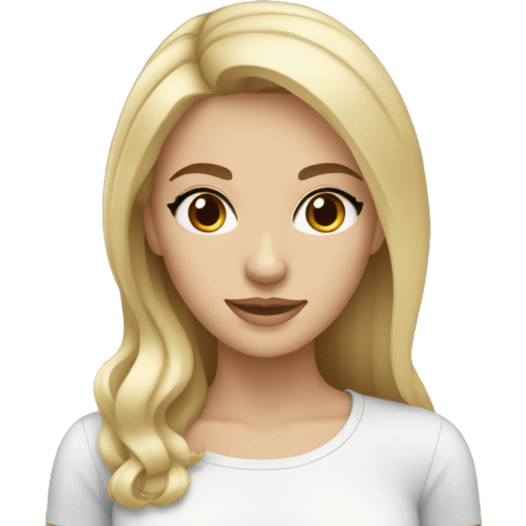 Fair blonde woman with brown eyes, fair brown hair blue eyes woman emoji