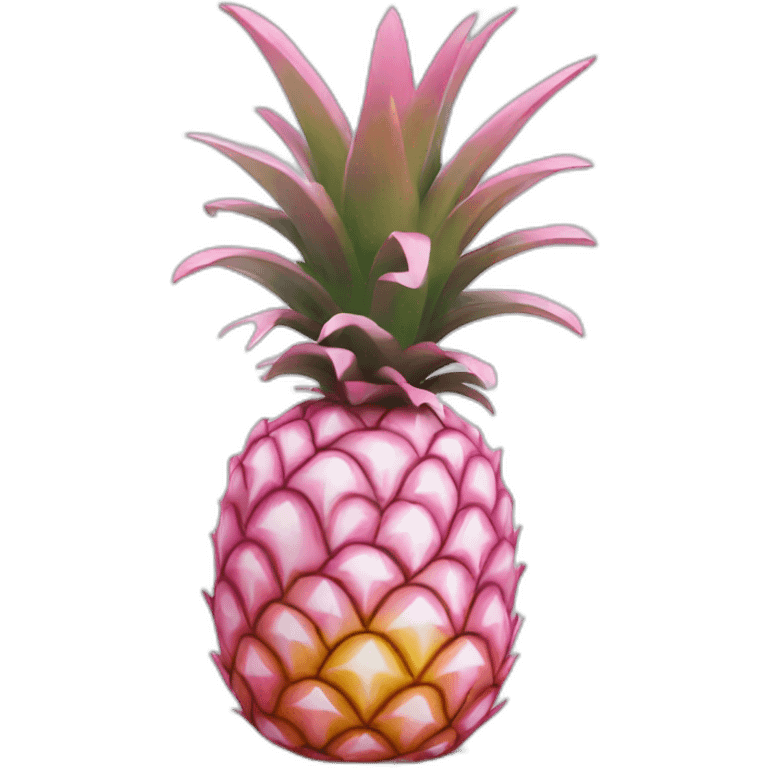 Pink and white pineapple emoji