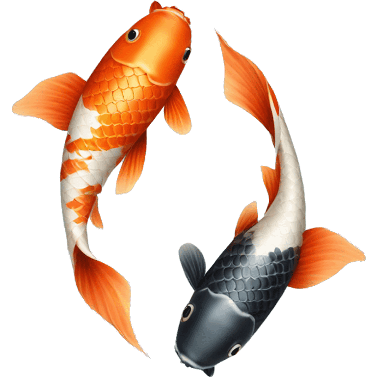 Two koi fish forming a yin-yang symbol. emoji