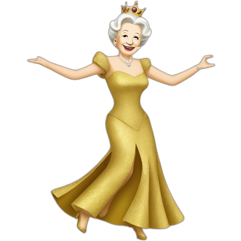 disco queen Elizabeth dancing emoji