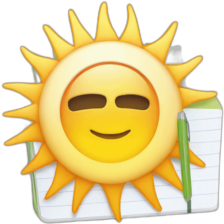 sun with notebook emoji