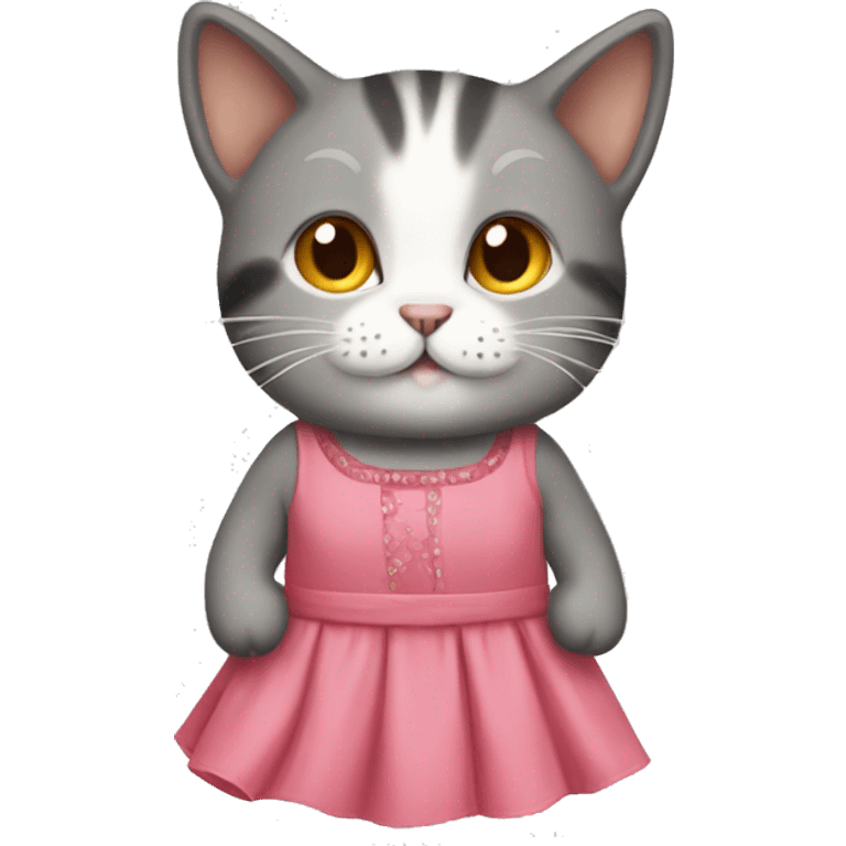 Cat wearing dress ￼ emoji