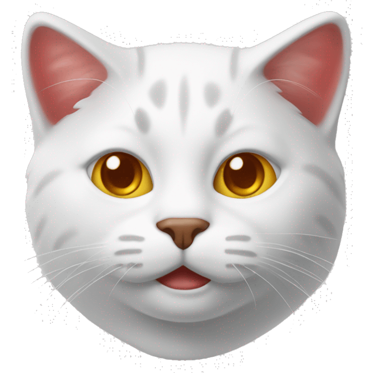 gatto bianco e rosso emoji