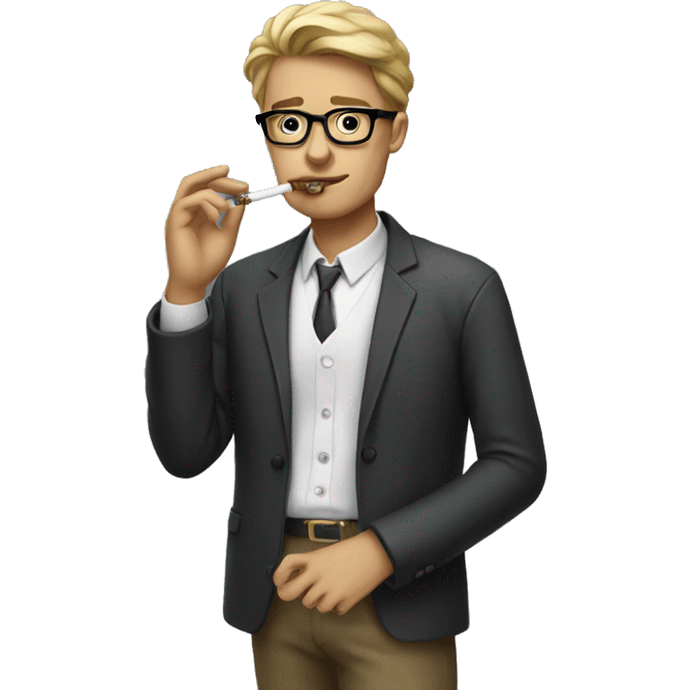 Nerd smoking a cigarette emoji