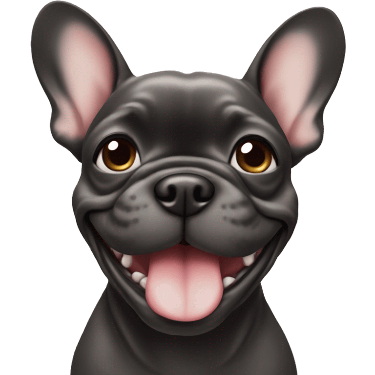 Frenchie smiling  emoji