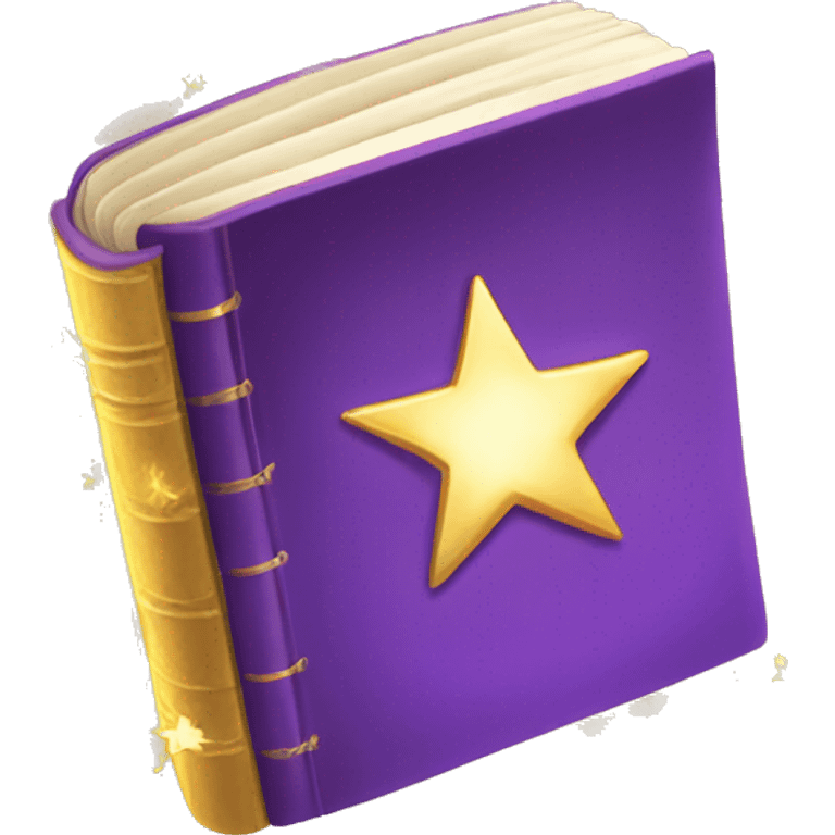 a magic book with golden stars emoji