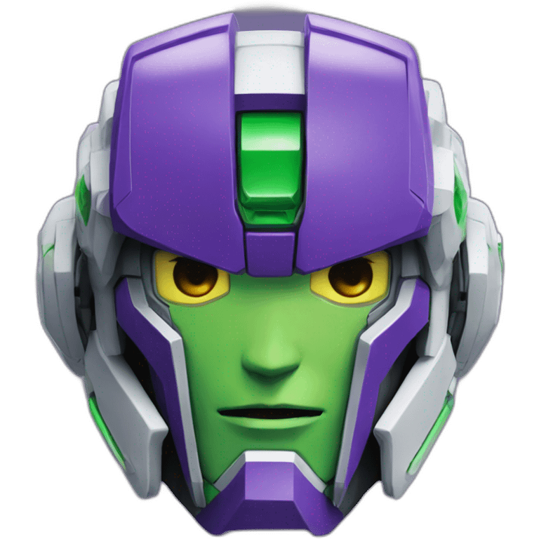 purple and green gundam mecha face emoji