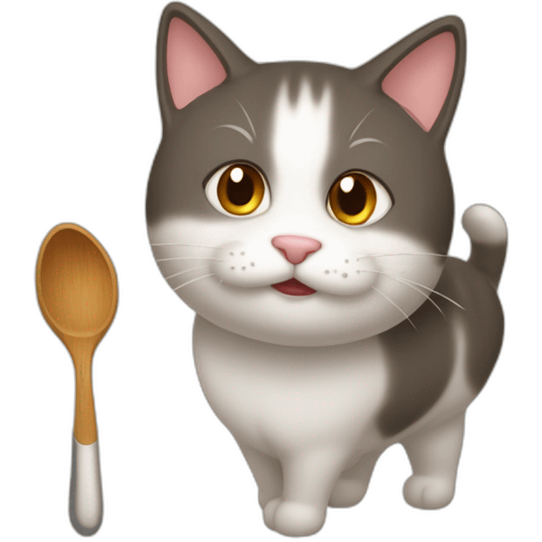 Un gato cocinando en ollas de barro emoji