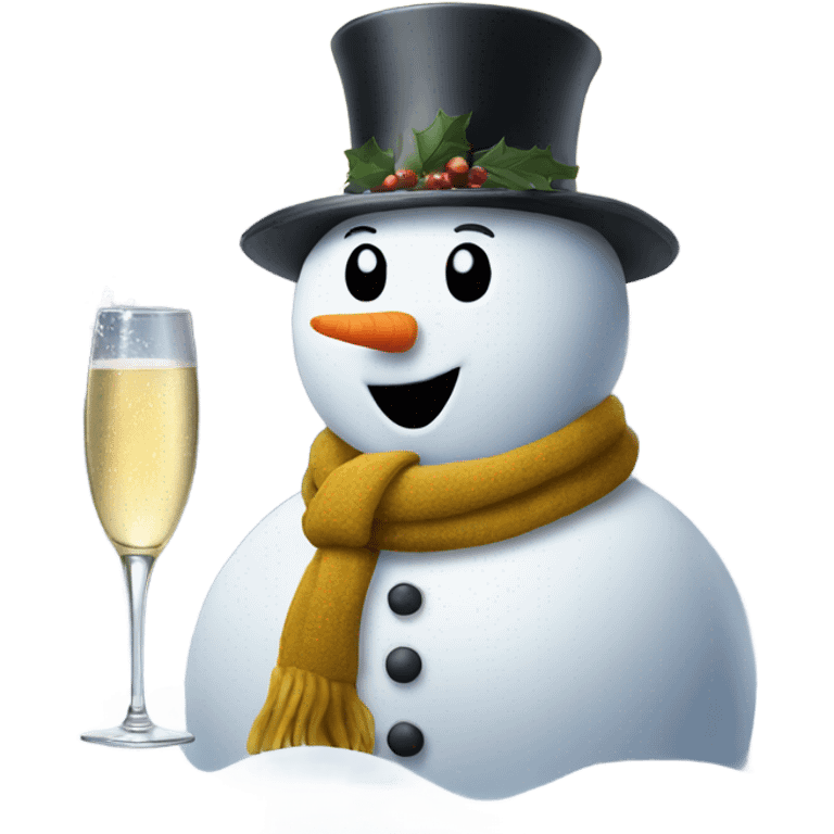 Snowman drinking champagne  emoji