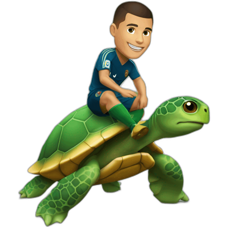 Ronaldo sur une tortue emoji