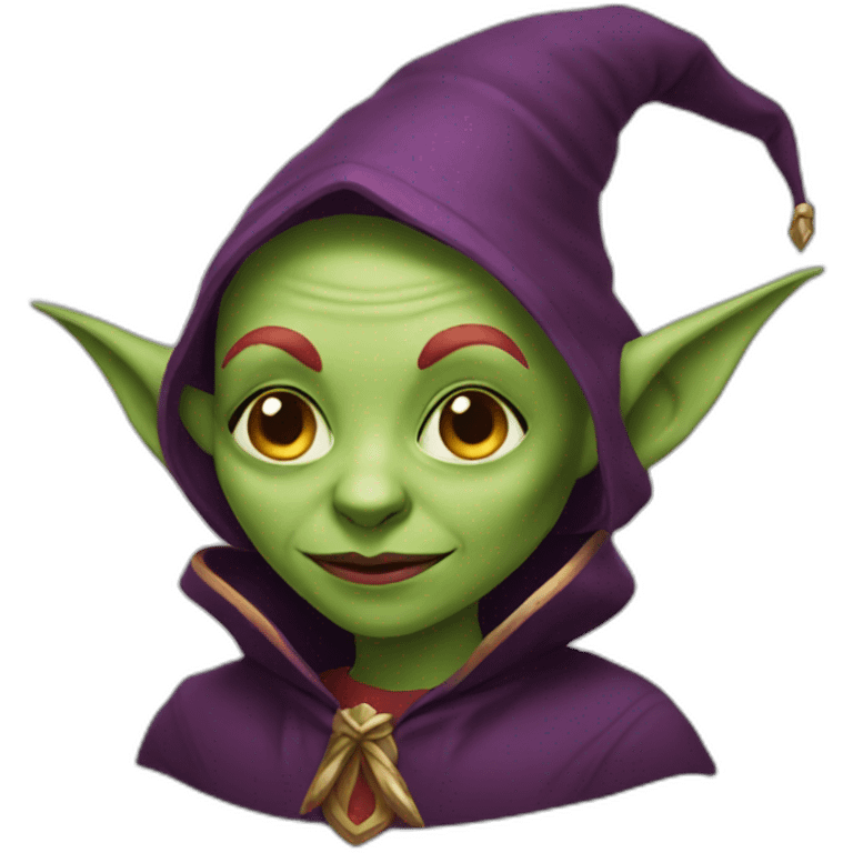 Red bald female goblin wizard emoji