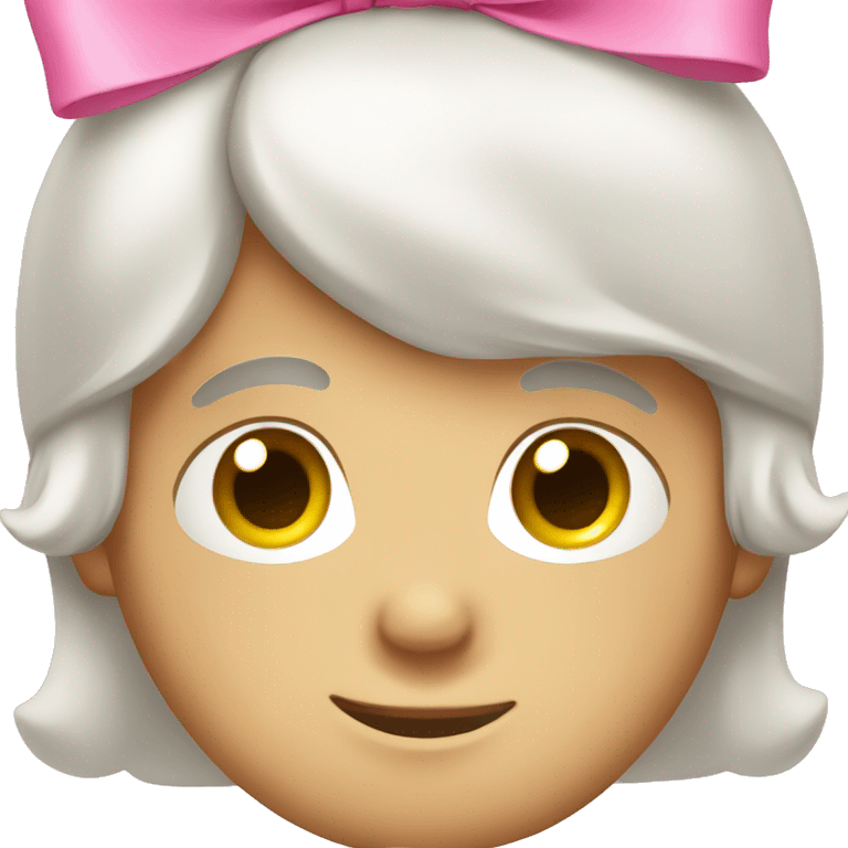 white boy with two pink bows on head  emoji