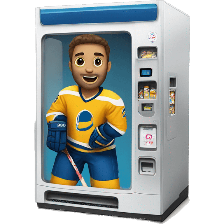 A vending machine hockey player  emoji