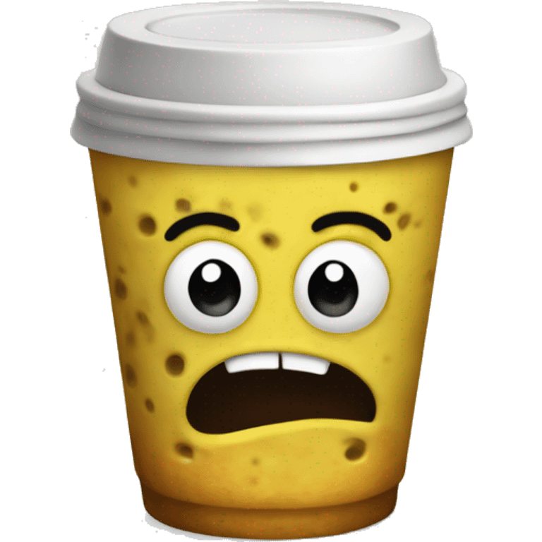 Plancton from spongebob with coffee emoji