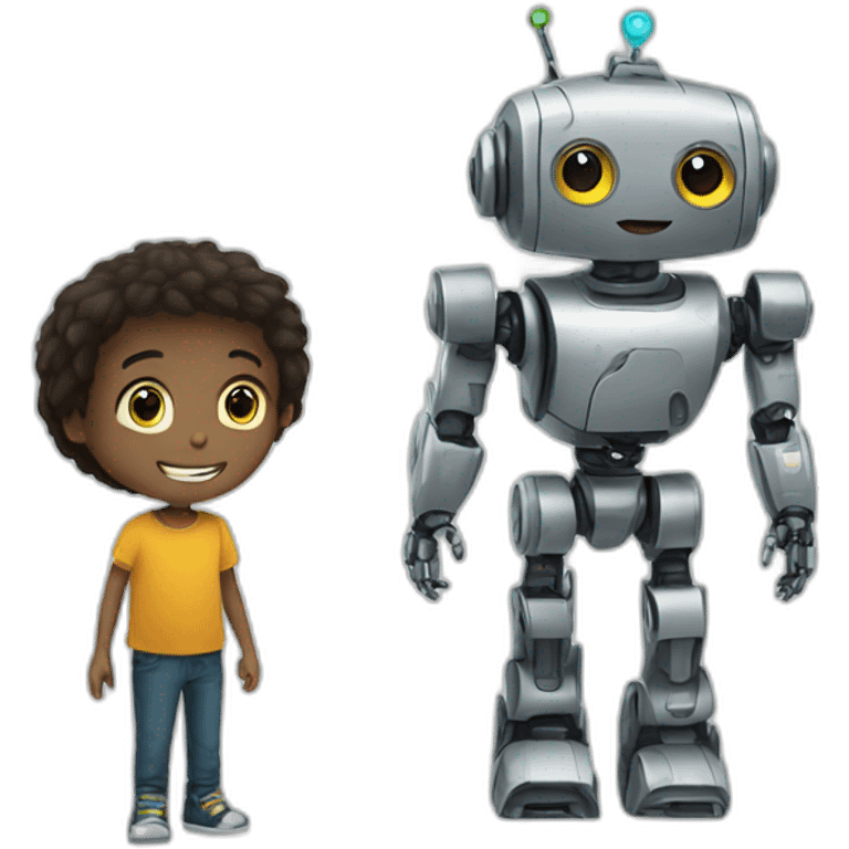 Robot AND a boy emoji