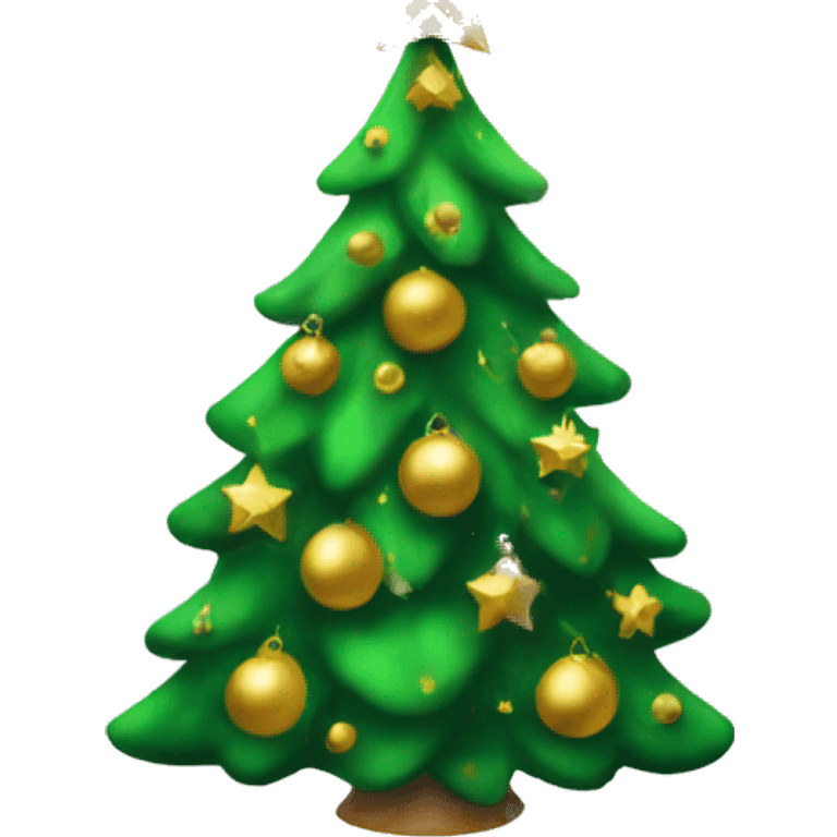 christmas tree with gold decorations  emoji