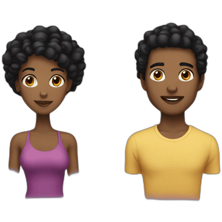 black women black hair and guy emoji