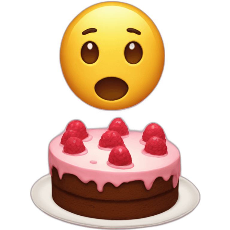 Spamton with a cake emoji