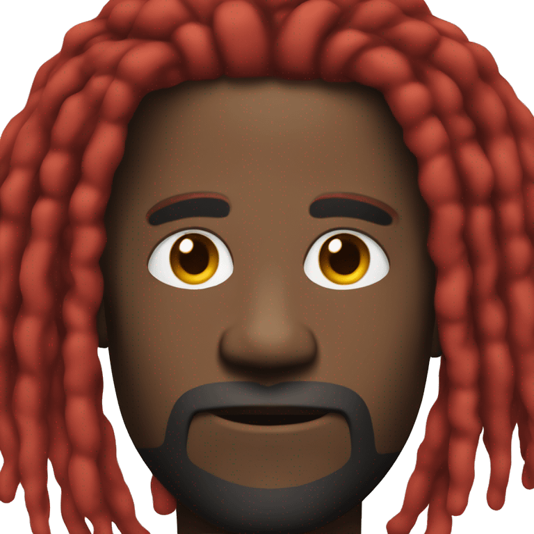 black man in all black fit with red dreadlocks emoji