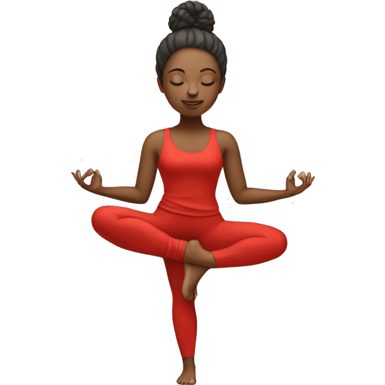  yoga girl in red yoga emoji