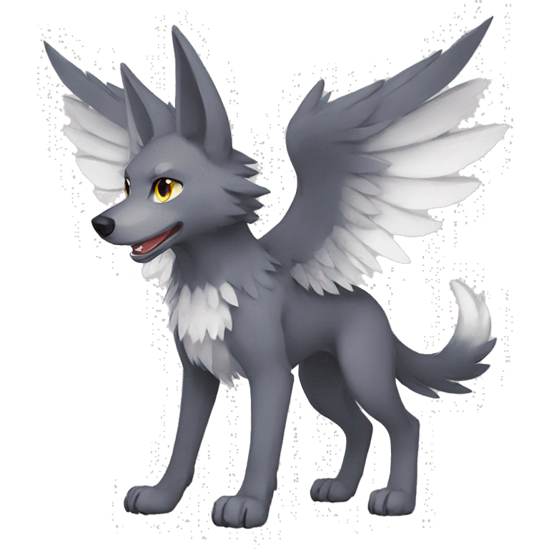 Winged Wolf-Pokémon full body emoji