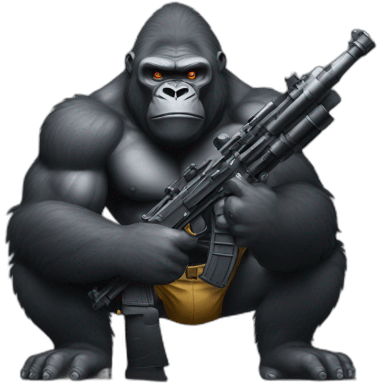 Big Buff Gorilla holding an M13 gun emoji