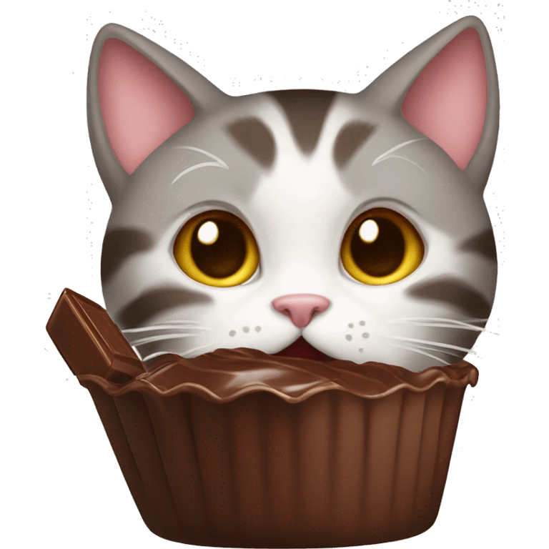 Cat eating chocolate  emoji