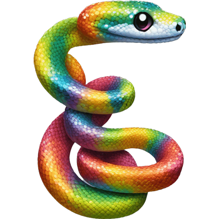 Bedazzled rainbow snake  emoji