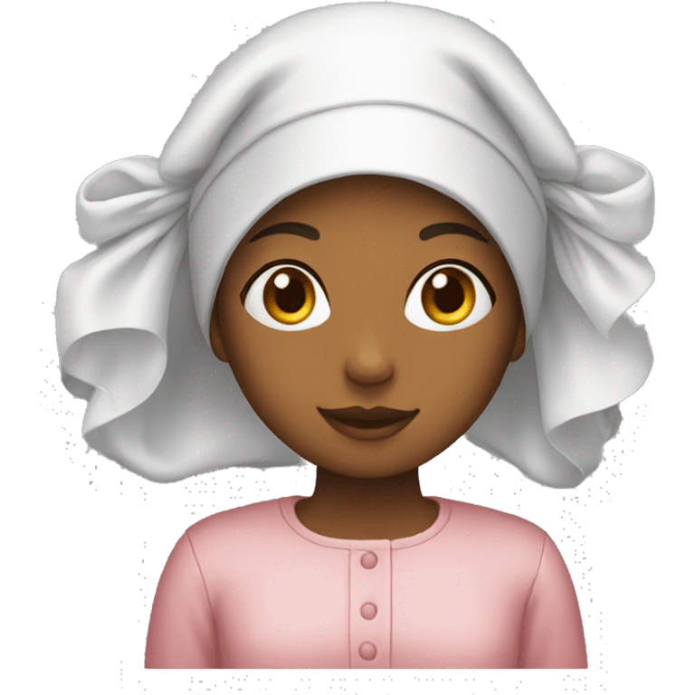 girl emoji wearing silk bonnet emoji