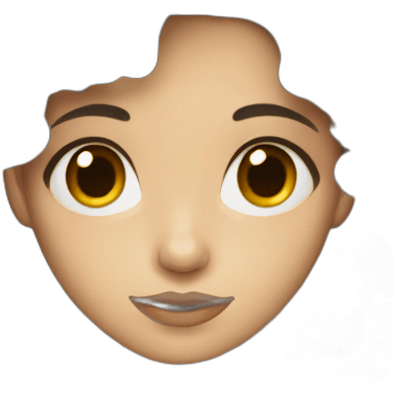 Young lady with short brown hair wavy Grey eyes emoji