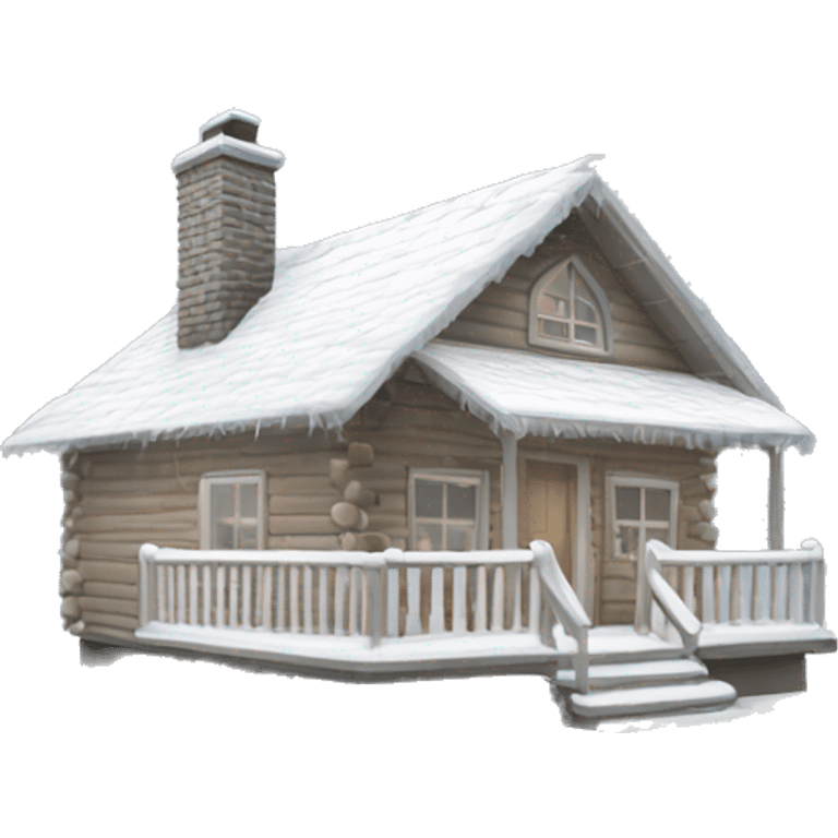 White Christmas cabin emoji